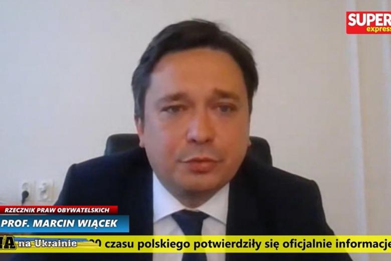 Zrzut z ekranu, RPO Marcin Wiącek wypowiada się dla Super Express
