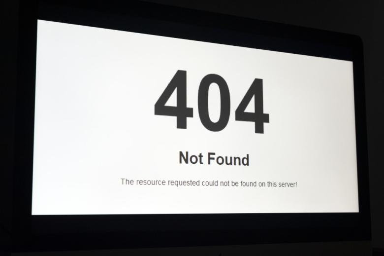 nr 404 wyświetlony na ekranie komputera, gdy dana strona internetowa nie istnieje