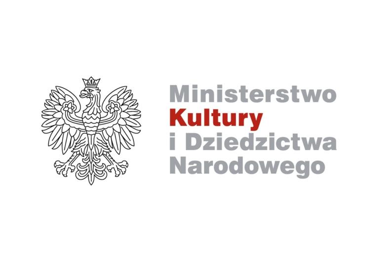 Grafika z godłem Polski - orłem w koronie - i napisem "Ministerstwo Kultury i Dziedzictwa Narodowego"