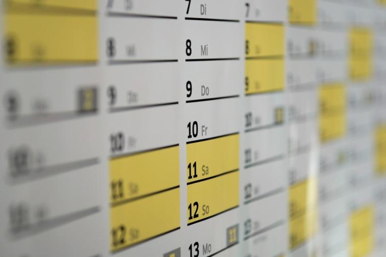 kalendarz z dniami 