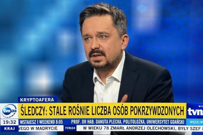 Marcin Wiącek w studio TVN24