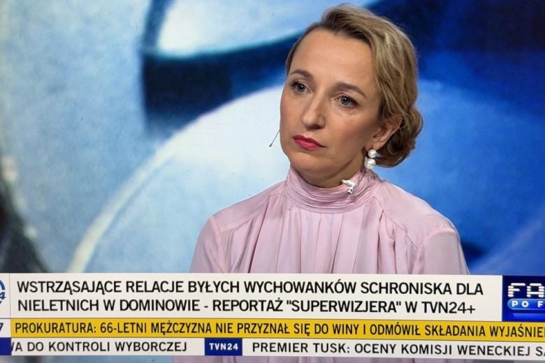 Sylwia Gregorczyk-Abram w studiu TVN