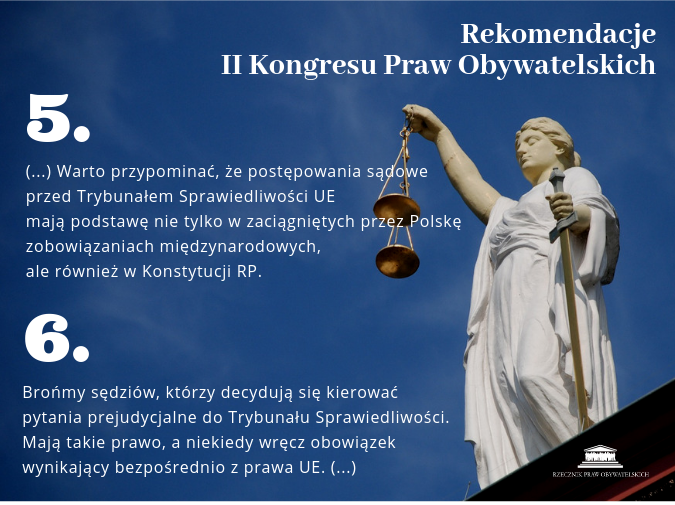 mem przedstawiający Temidę i tekst 5 i 6 rekomendacji KPO II