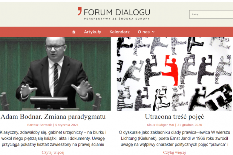 Screen pierwszej strony portalu Forum Dialogu