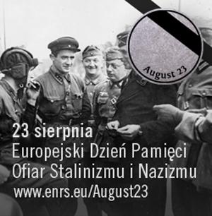 Plakat ze zdjęciem przedstawiającym żołnierzy sowieckich i hitlerowskich