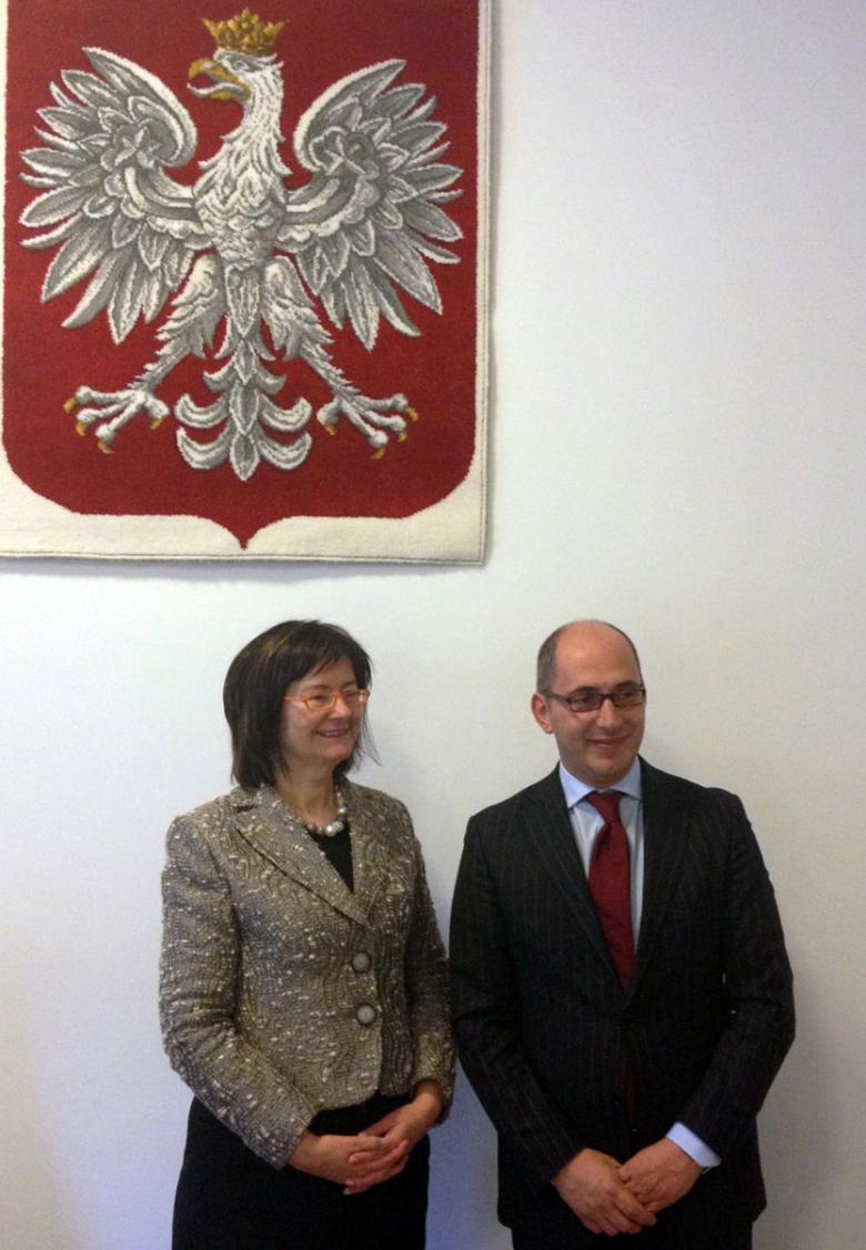 Photo of Prof. Irena Lipowicz and Mr. Igli Totozanim, Ombudsman of Albania