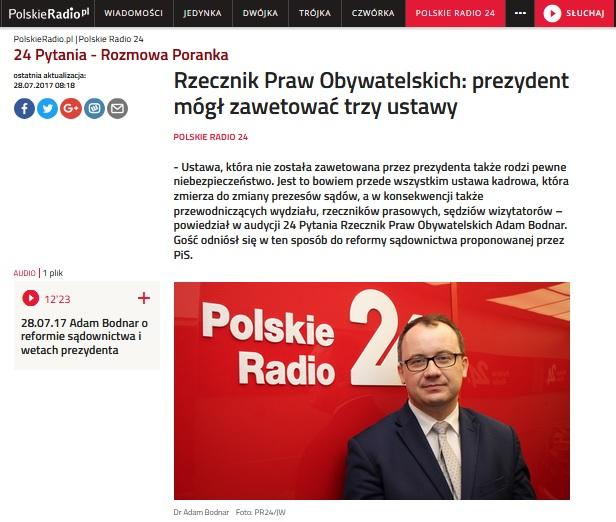 zdjęcie: fragment strony internetowej Polskiego Radia