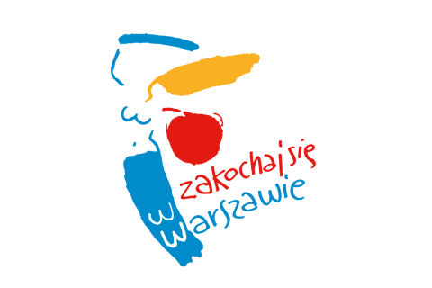 syrenka i napis zakochaj się w Warszawie 