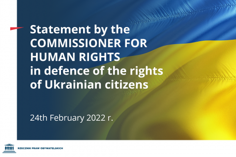 Text "Statement by the Commissioner for Human Rights in defence of the rights of Ukrainian Citizens"