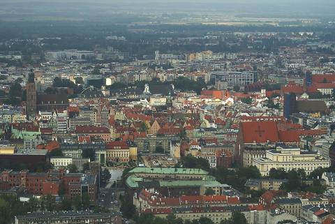 widok miasta z lotu ptaka