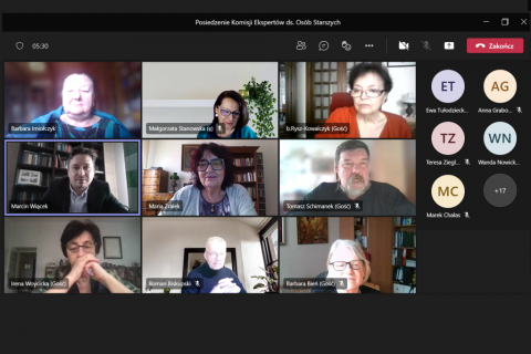 Zrzut ekranu aplikacji przedstawiający uczestników posiedzenia