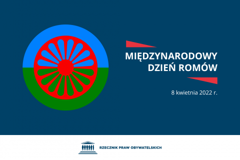 grafika z napisem: 8 kwietnia - Międzynarodowy Dzień Romów