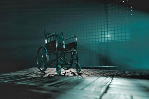 wózek inwalidzki w szpitalu 