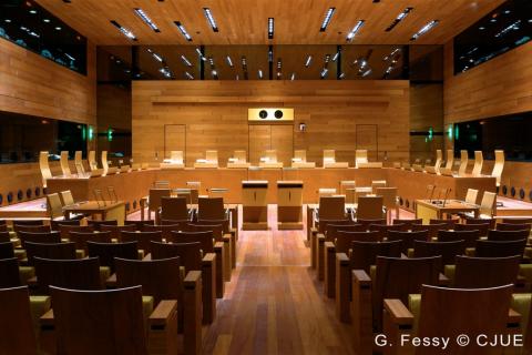 Sala obrad europejskiego trybunału w Luksemburgu 