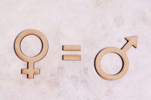 graficzny symbol płci męskiej równy symbolowi płci żeńskiej