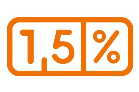 symbol graficzny z tekstem jedna piąta i znak procentu 