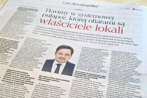 Strona gazety z wywiadem z RPO Marcinem Wiąckiem