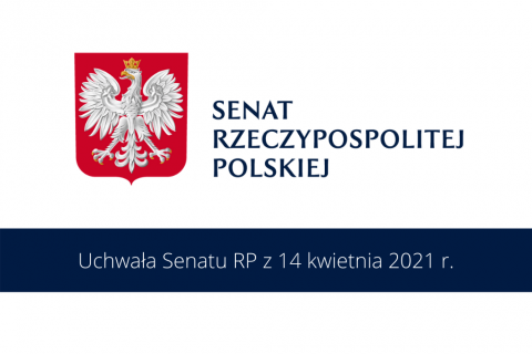 plansza z logo Senatu RP i datą podjęcia uchwały