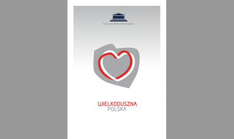 Okładka publikacji z sercem wpisanym w kontur Polski