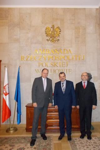 Krzysztof Olkowicz during visit in Polish Embassy